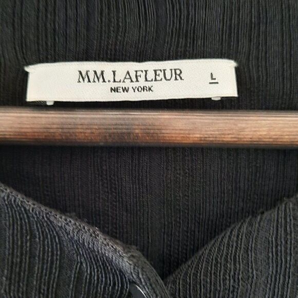 M.M‎ LAFLEUR Classic Black Knit Button Cardigan size L - Picture 2 of 8